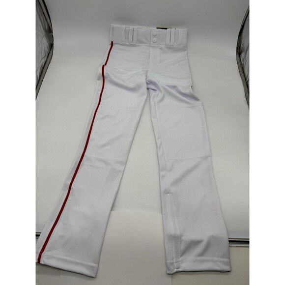 CHAMPRO TRIPLE CROWN OPEN BOTTOM PREMIUM BASEBALL PANTS YOUTH-M NEW WHITE RED - Picture 1 of 10